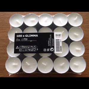 100 Ct Lot Tealights Unscented Candles White IKEA